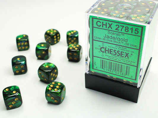 Chessex Scarab: 12mm D6 Dice Block (36)