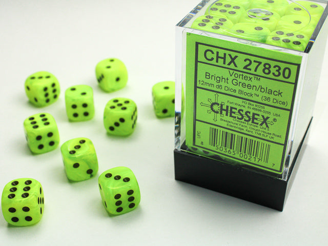 Chessex Vortex: 12mm D6 Dice Block (36)