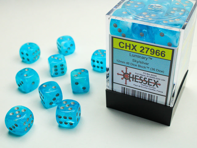 Chessex Luminary: 12mm D6 Dice Block (36)