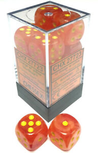 Dice Menagerie 9: Ghostly Glow 16mm D6 Orange/Yellow (12)