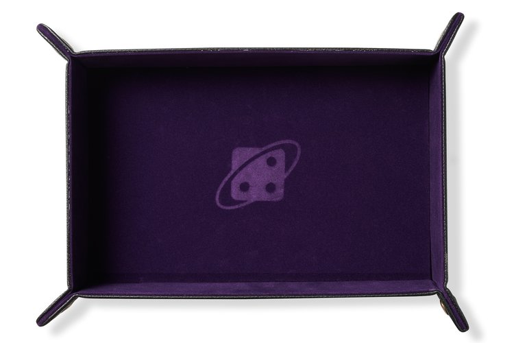 Dice Tray: Rectangle Folding - Purple Copper Buttons