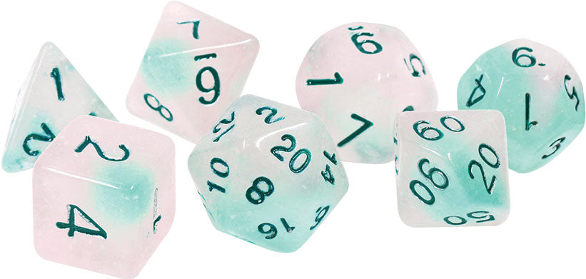 RPG Dice Set (7): Frosted Glowworm