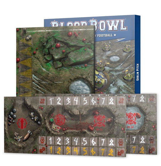 Blood Bowl: Goblin Pitch - Double-Sided Pitch & Dugouts Set