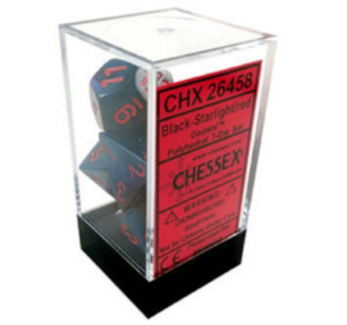 Chessex: Gem Black Starlight / Red 7Die